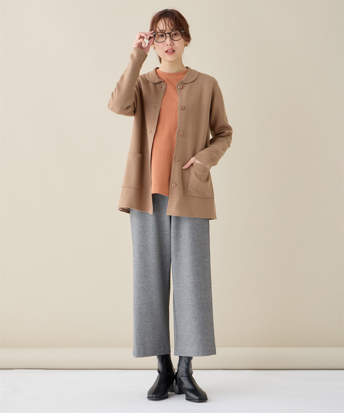 DECOY ダブルフェイス衿つきカーディガン_sub_18