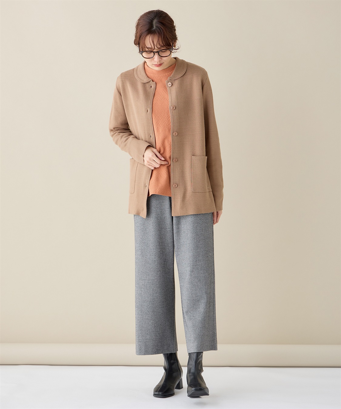 DECOY ダブルフェイス衿つきカーディガン_sub_19