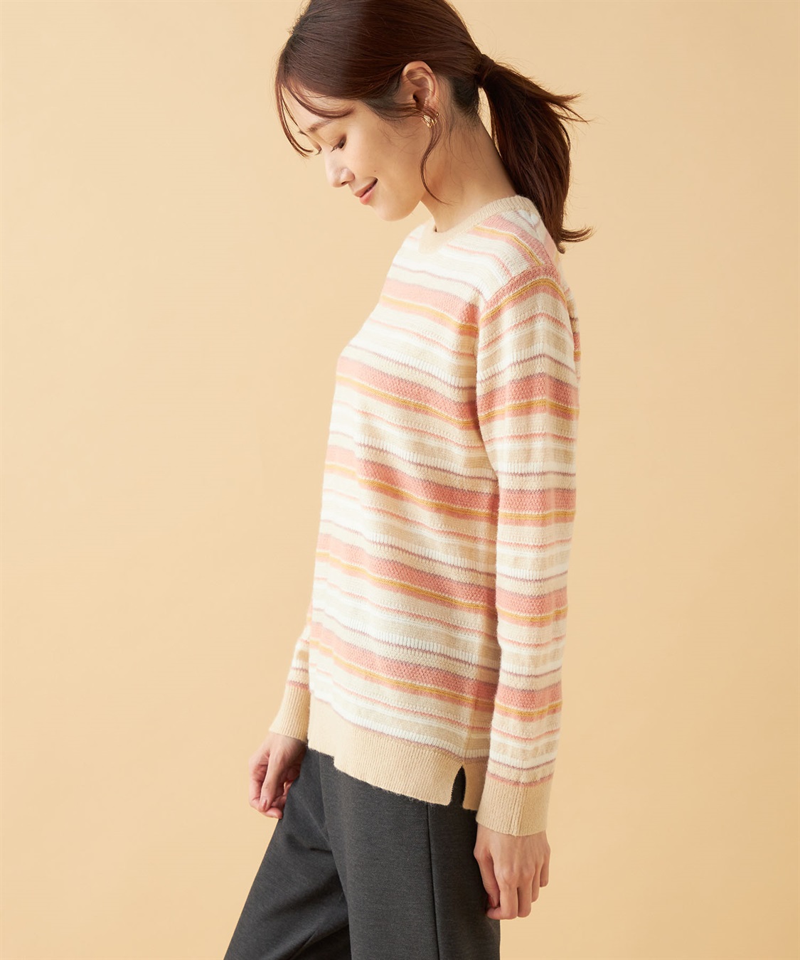 DECOY ジャガードボーダーニットプルオーバー_sub_1