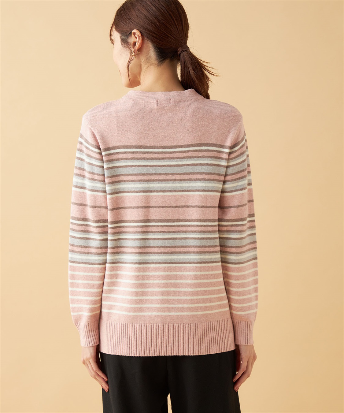 DECOY ボトルネックボーダーニットプルオーバー_sub_2