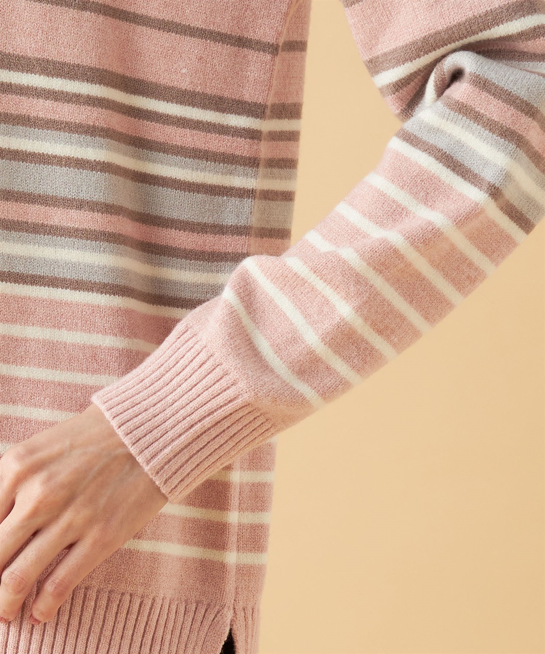 DECOY ボトルネックボーダーニットプルオーバー_sub_4