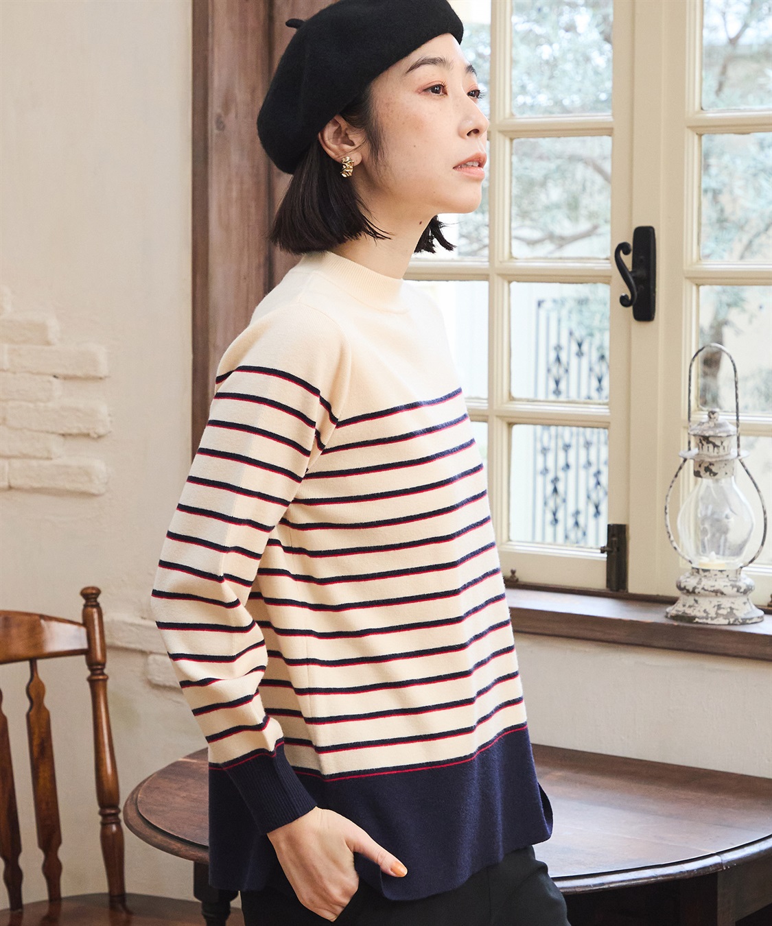 DECOY パネルボーダーニットプルオーバー_sub_1