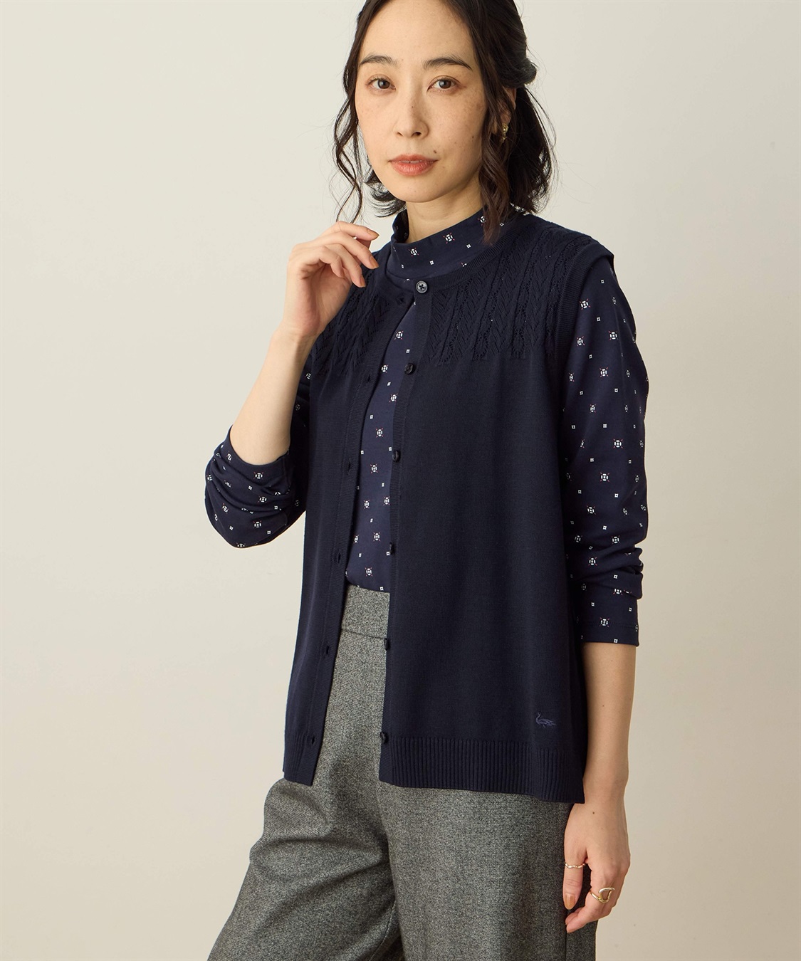 DECOY 前開きニットベスト_sub_3