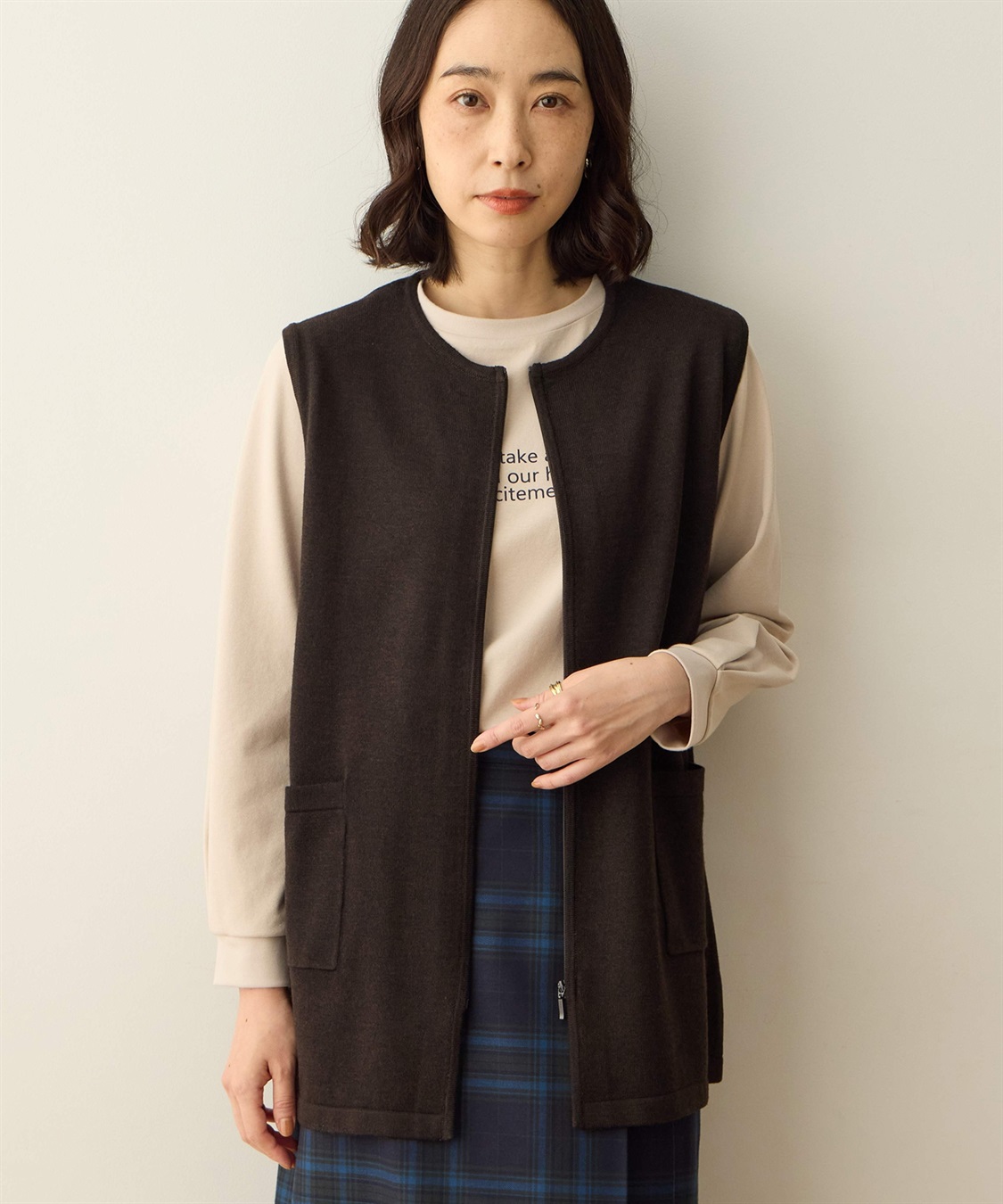 DECOY ニットロングジレ_sub_1