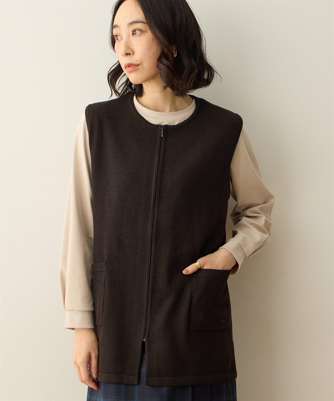 DECOY ニットロングジレ_sub_2