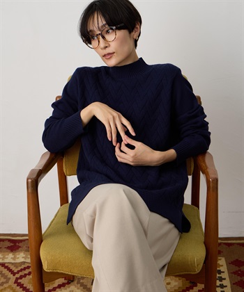 DECOY ヘリンボーンニットプルオーバー【ハンドウォッシャブル】_subthumb_2