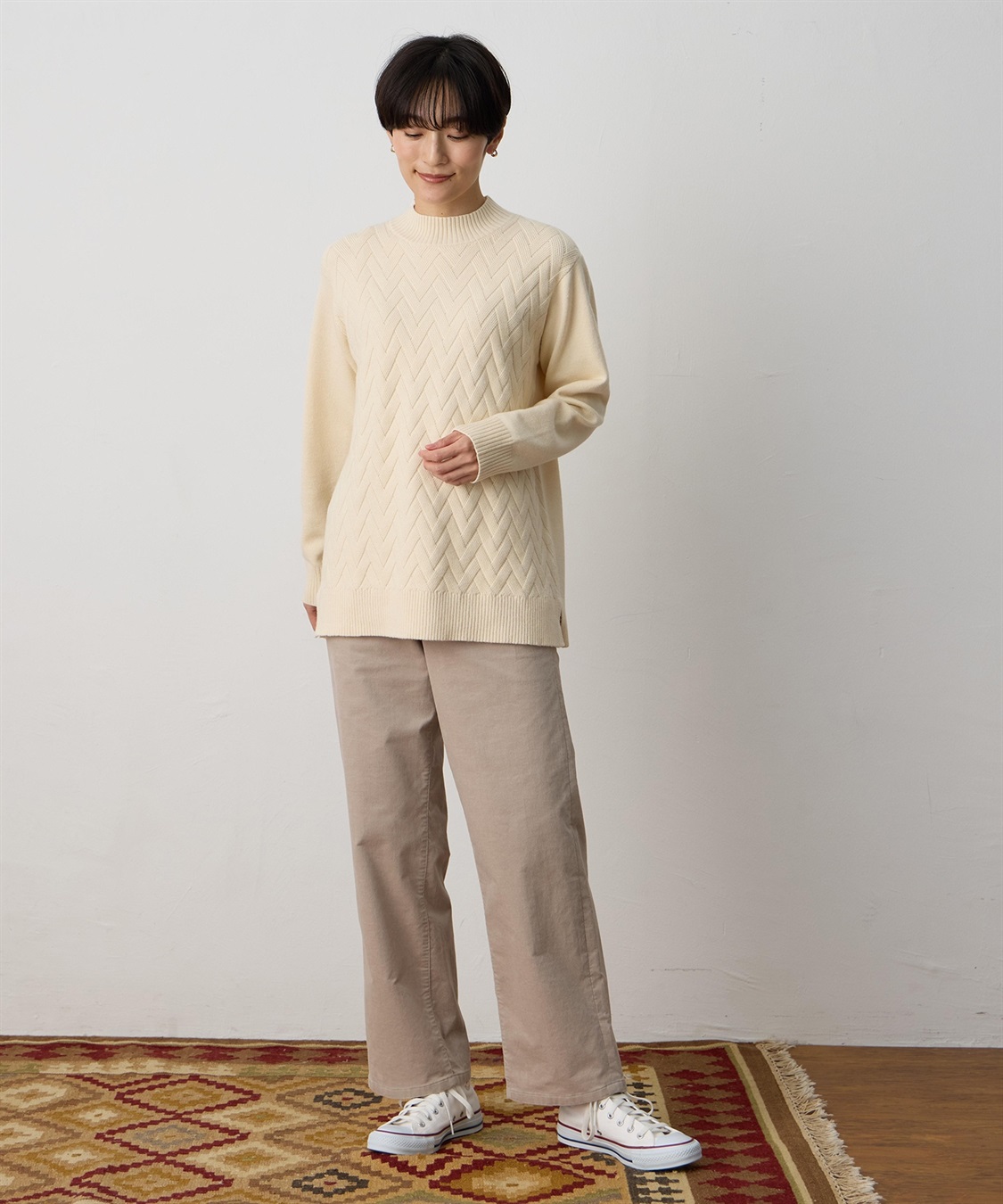 DECOY ヘリンボーンニットプルオーバー【ハンドウォッシャブル】_sub_5