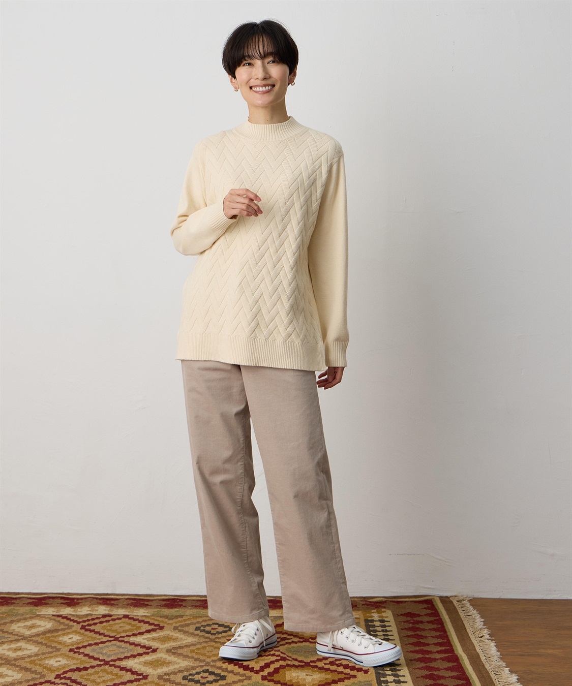 DECOY ヘリンボーンニットプルオーバー【ハンドウォッシャブル】_sub_6