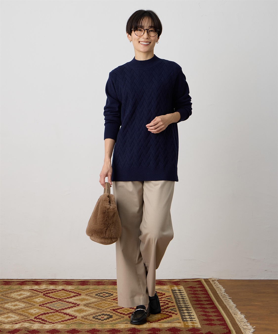 DECOY ヘリンボーンニットプルオーバー【ハンドウォッシャブル】_sub_7