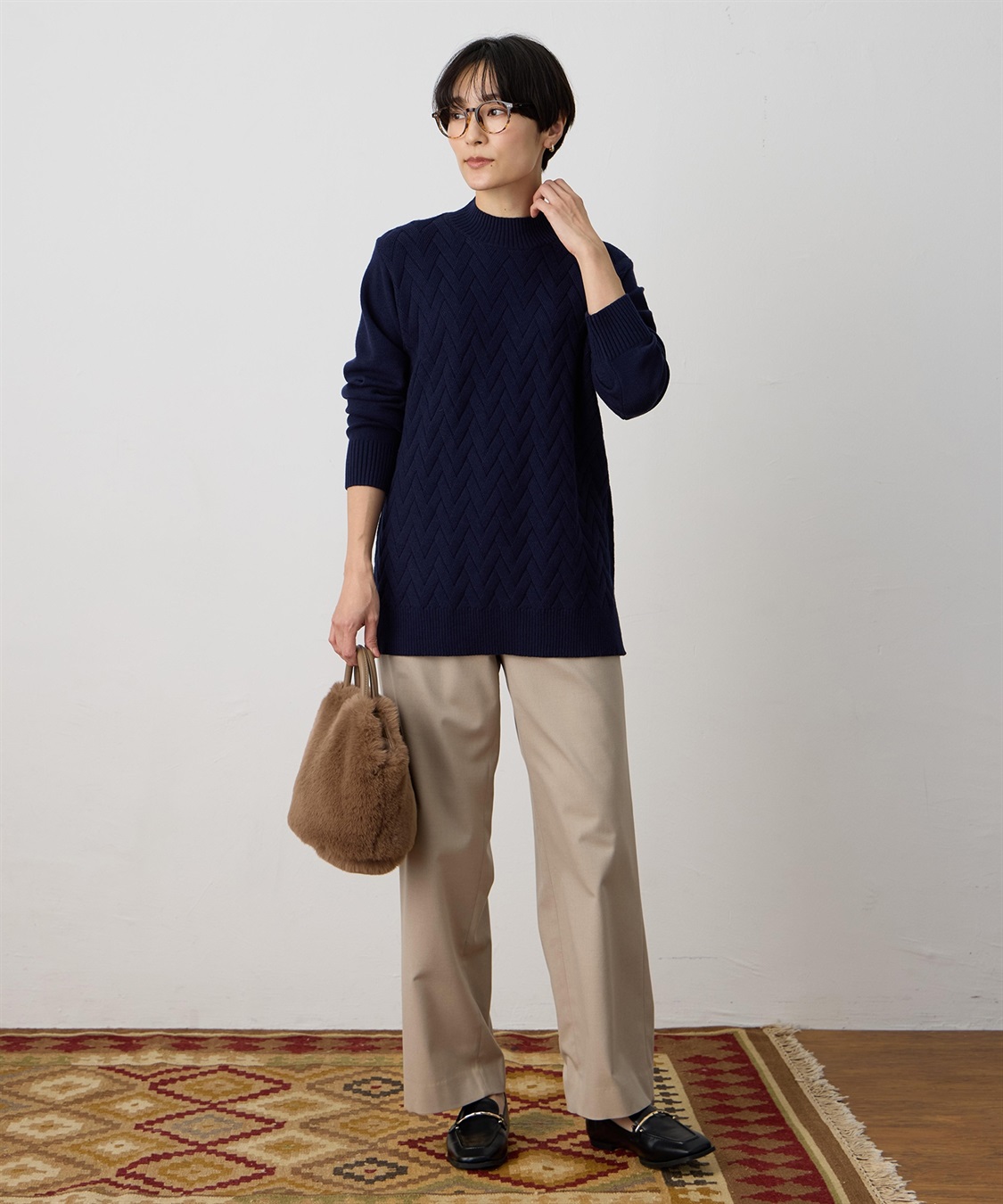 DECOY ヘリンボーンニットプルオーバー【ハンドウォッシャブル】_sub_8