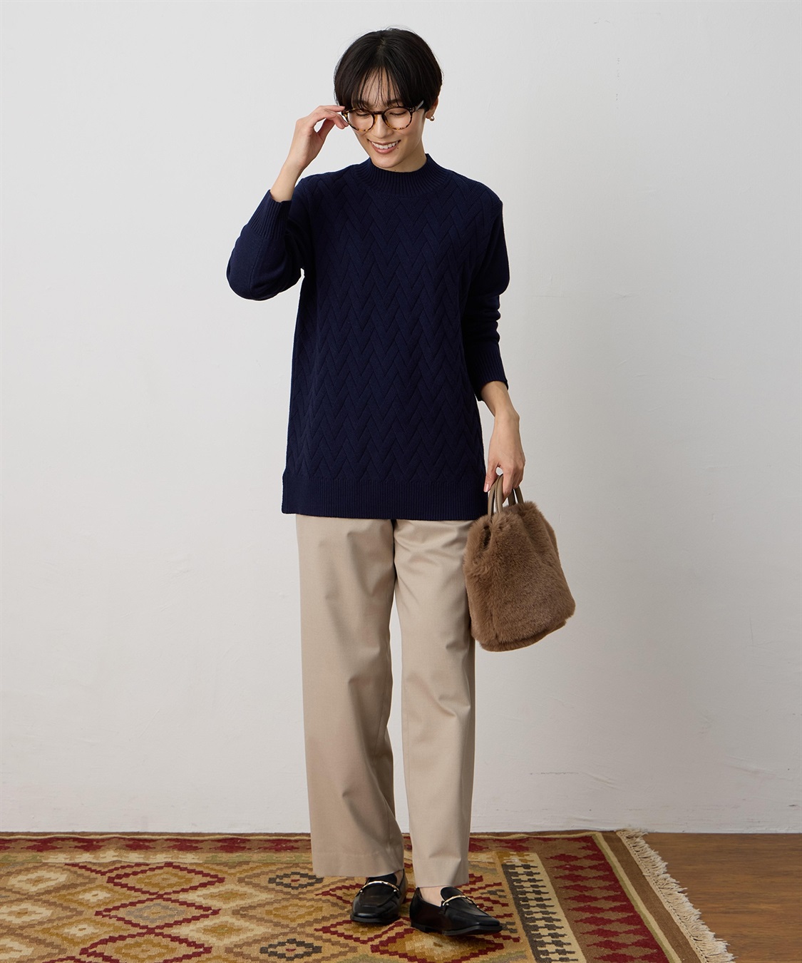 DECOY ヘリンボーンニットプルオーバー【ハンドウォッシャブル】_sub_13