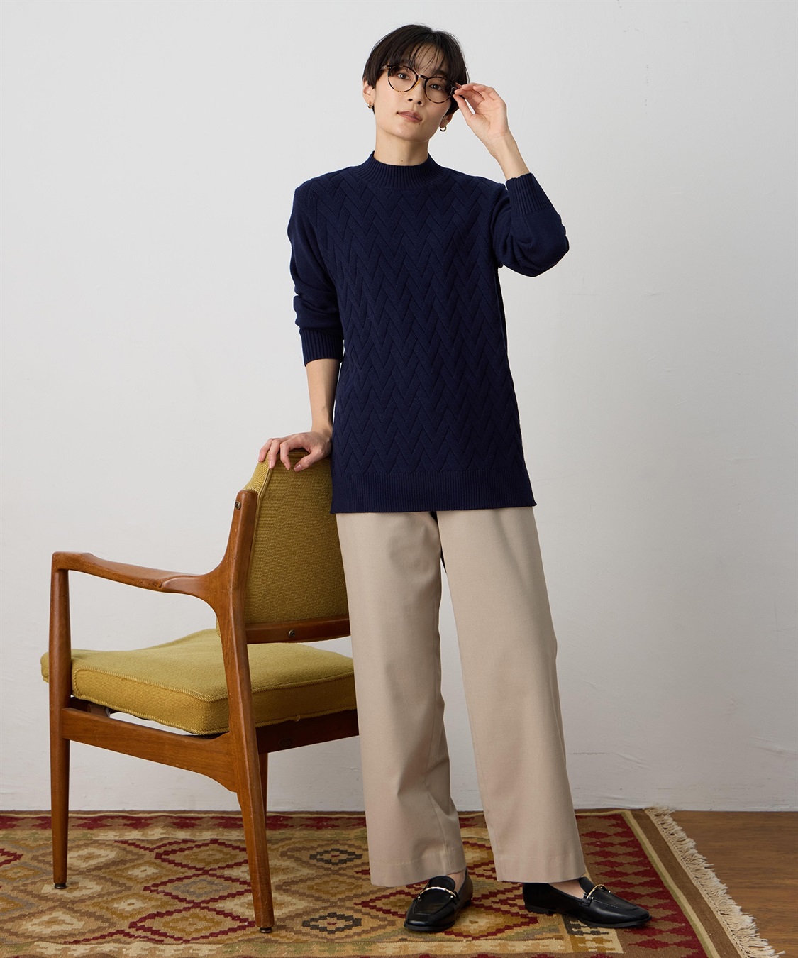 DECOY ヘリンボーンニットプルオーバー【ハンドウォッシャブル】_sub_14