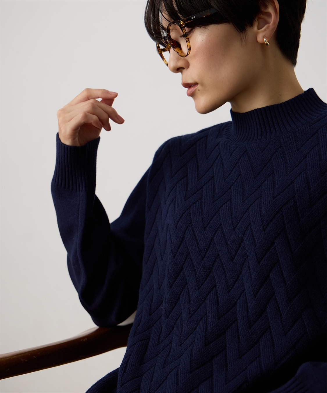 DECOY ヘリンボーンニットプルオーバー【ハンドウォッシャブル】_sub_17