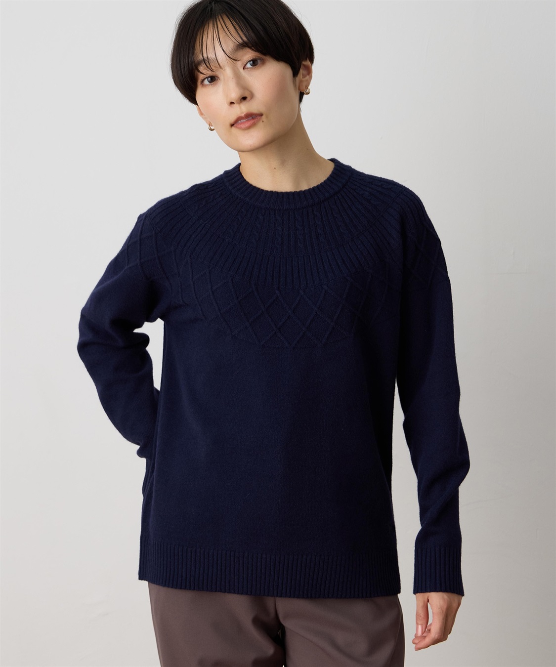 DECOY ジャガードニットプルオーバー【ハンドウォッシャブル】_sub_1