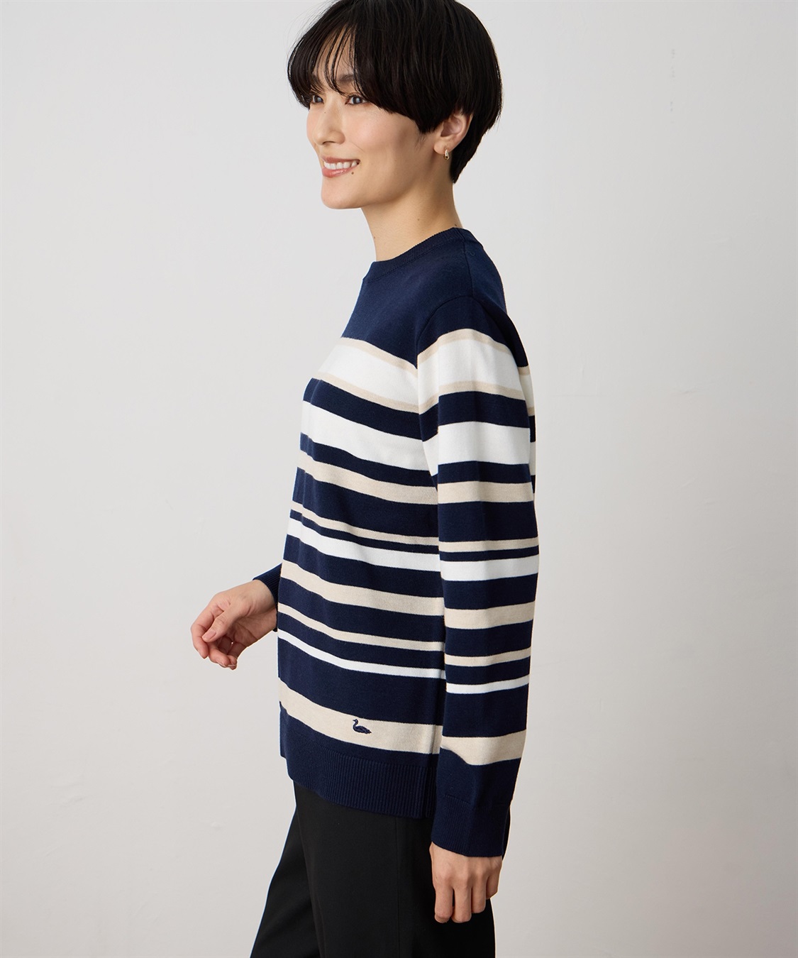 DECOY パネルボーダーニットプルオーバー【ハンドウォッシャブル】_sub_1