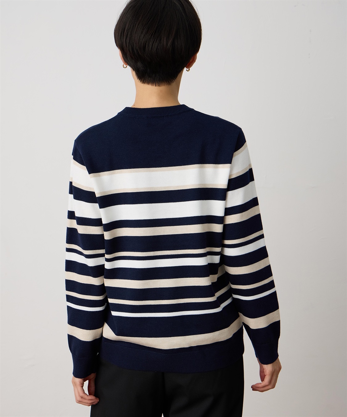 DECOY パネルボーダーニットプルオーバー【ハンドウォッシャブル】_sub_2