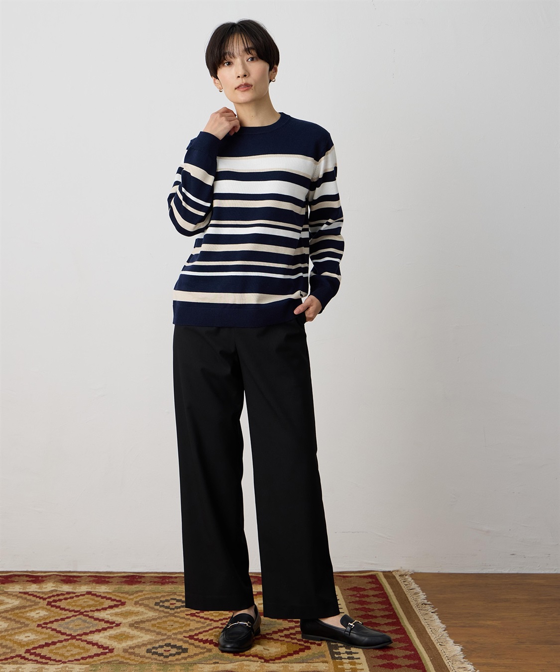 DECOY パネルボーダーニットプルオーバー【ハンドウォッシャブル】_sub_6