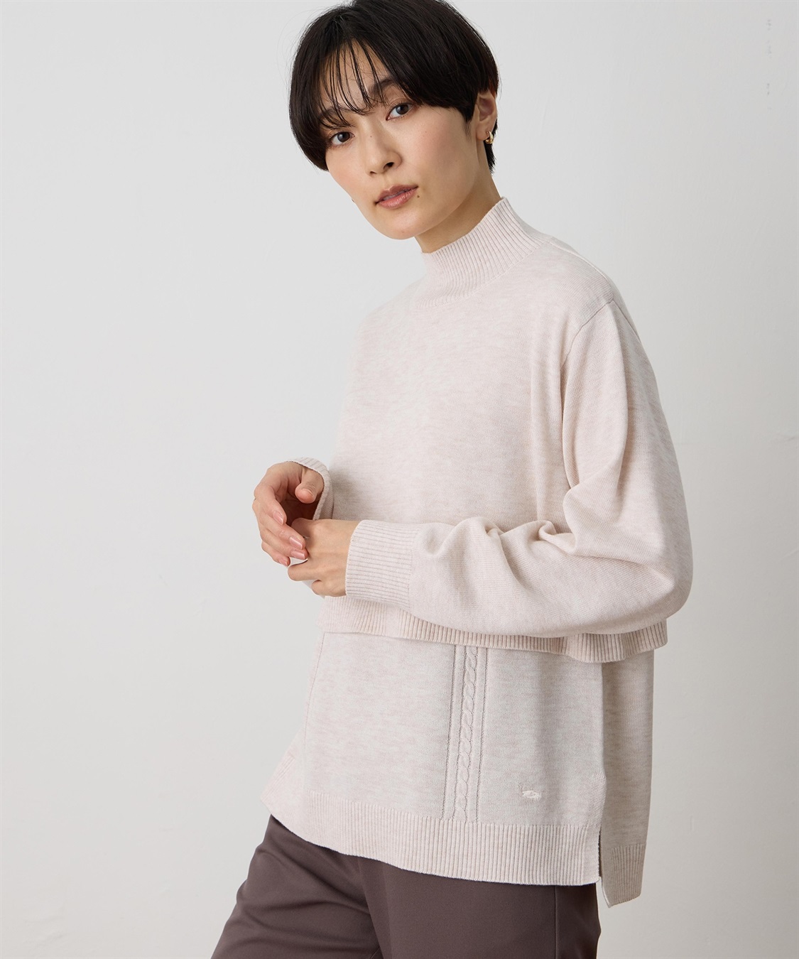 DECOY ハイネックニットアンサンブル【アンサンブル(2枚セット)・ハンドウォッシャブル】_sub_1