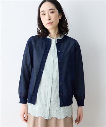 DECOY サラコクルーネック9分袖カーディガン【接触冷感・ウォッシャブル・毛玉になりにくい】_subthumb_3