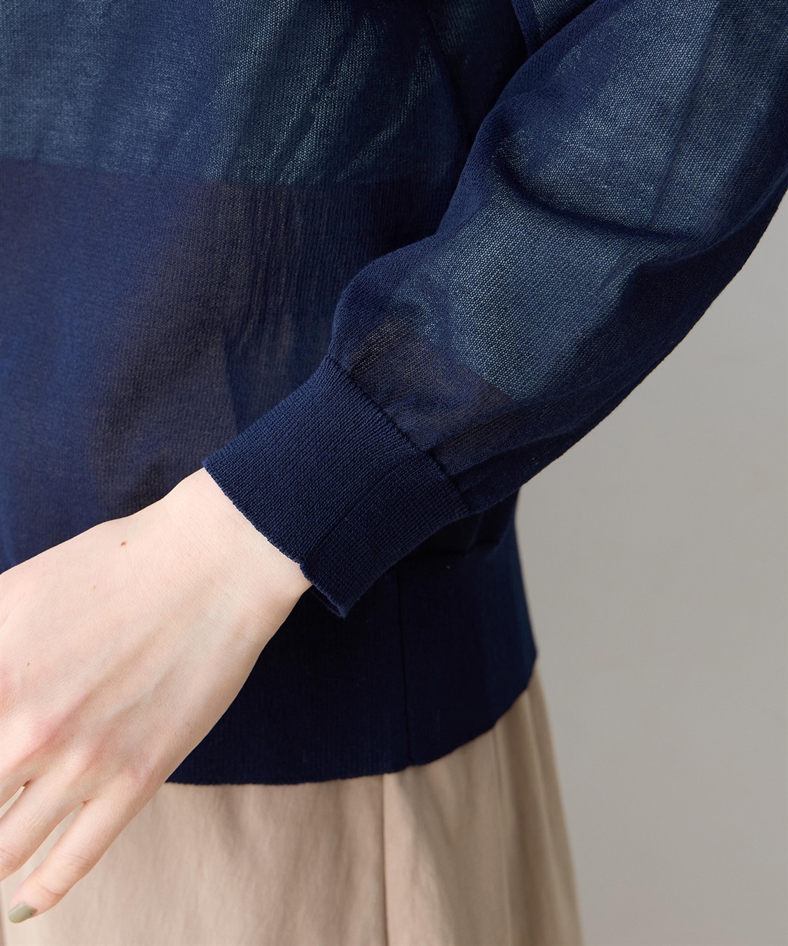 DECOY サラコクルーネック9分袖カーディガン【接触冷感・ウォッシャブル・毛玉になりにくい】_sub_13