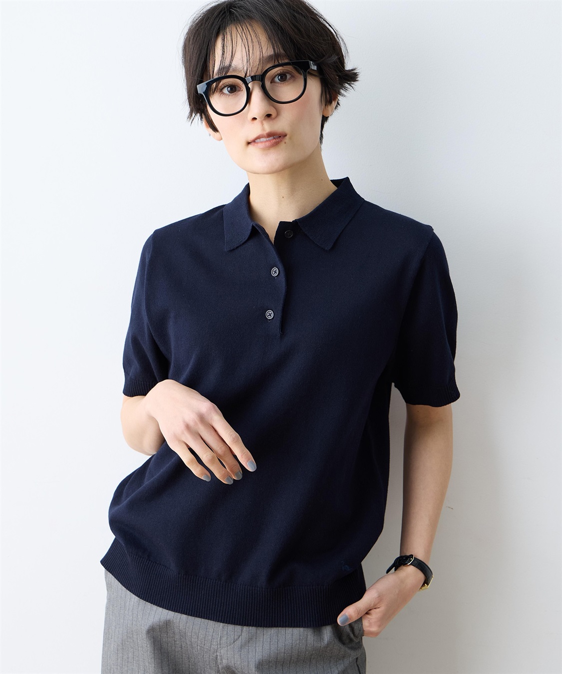 DECOY ポロカラーニット【ハンドウォッシャブル】_sub_2