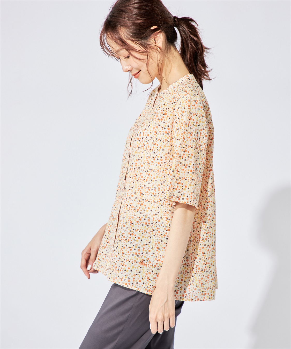 DECOY ジョーゼットプリントブラウス_sub_1