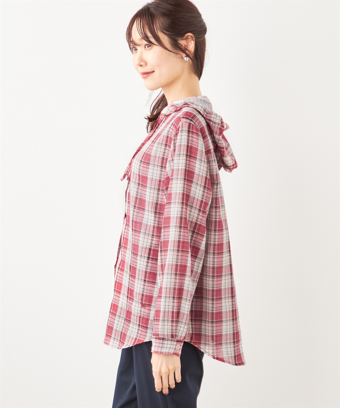 DECOY Wガーゼチェックシャツ羽織り_sub_5