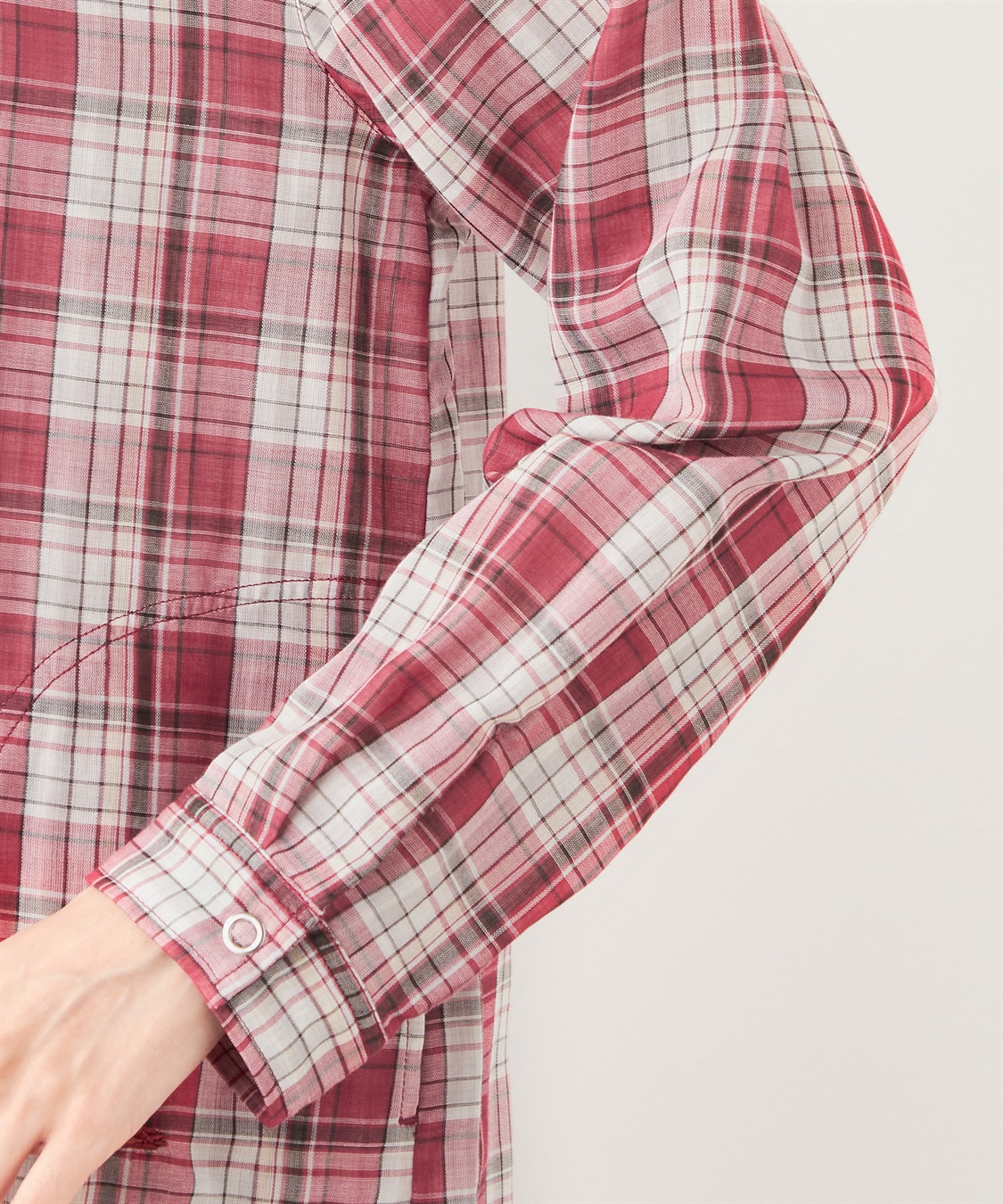 DECOY Wガーゼチェックシャツ羽織り_sub_9