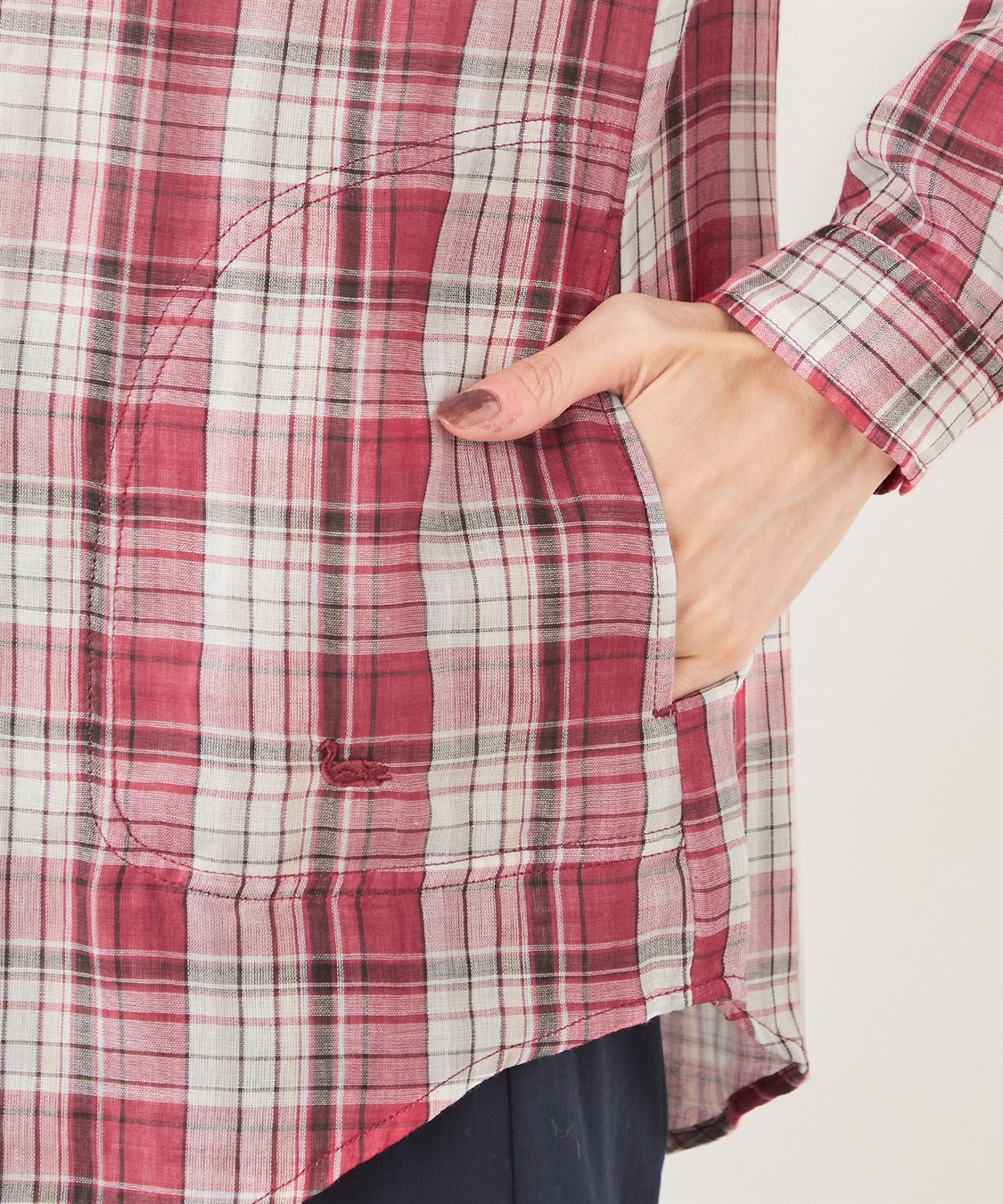 DECOY Wガーゼチェックシャツ羽織り_sub_11