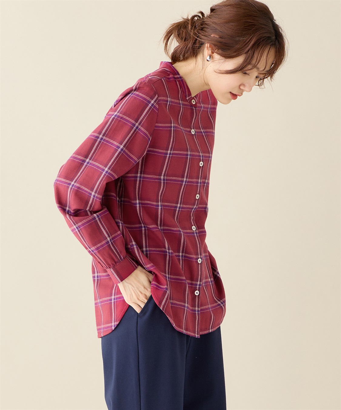 DECOY 裏毛チェックシャツ_sub_1