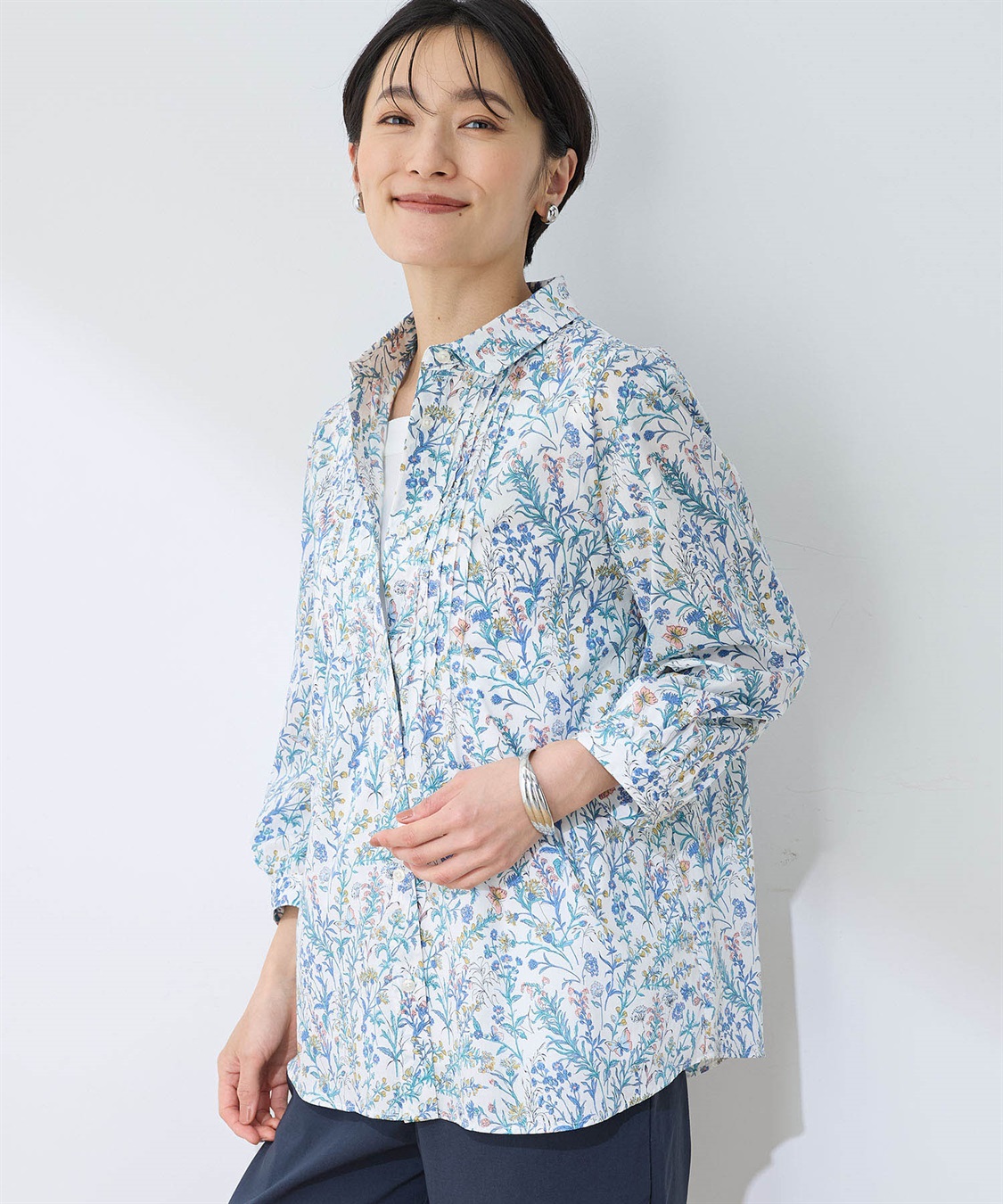 DECOY リバティプリントピンタックブラウス_sub_8