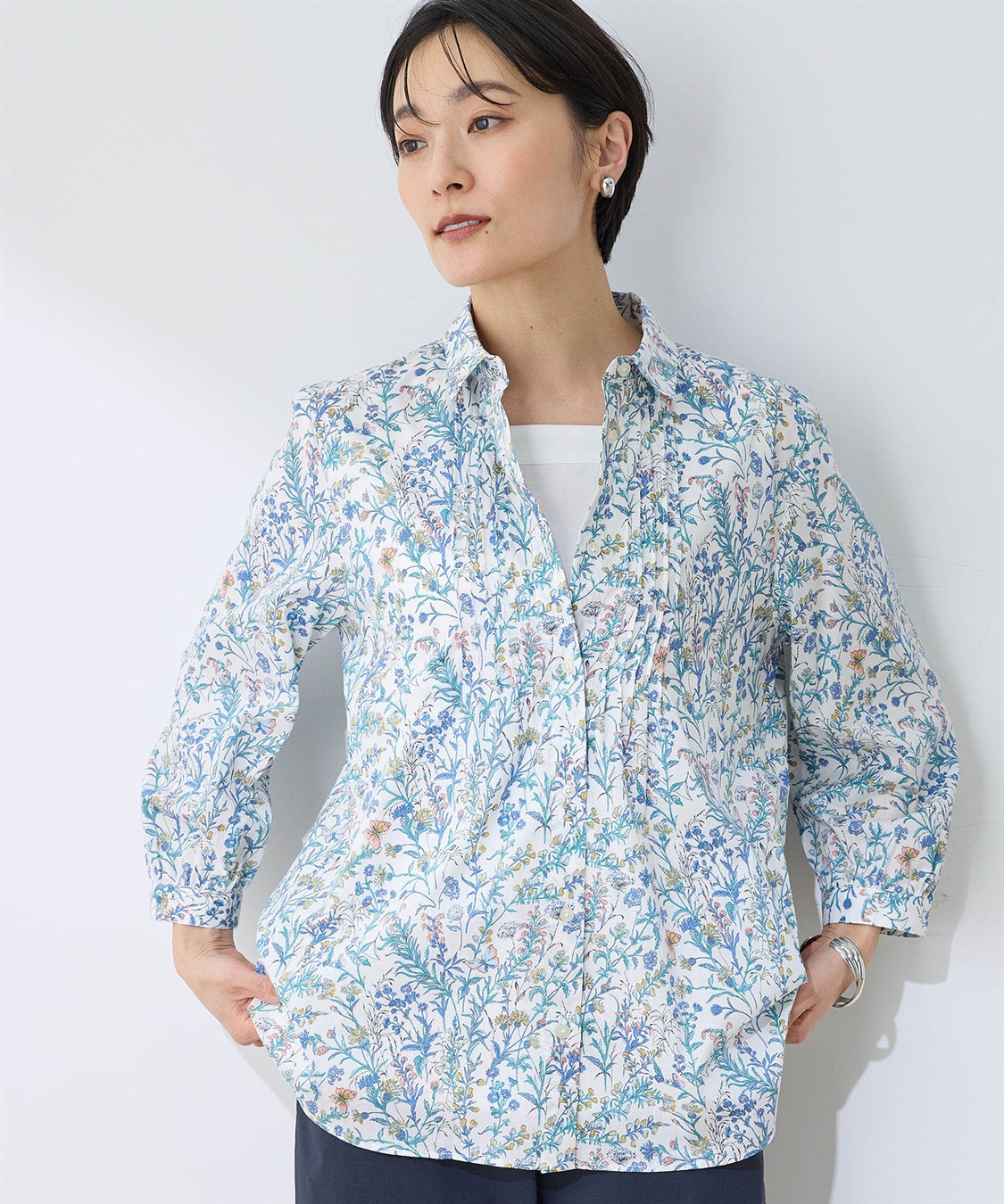 DECOY リバティプリントピンタックブラウス_sub_9