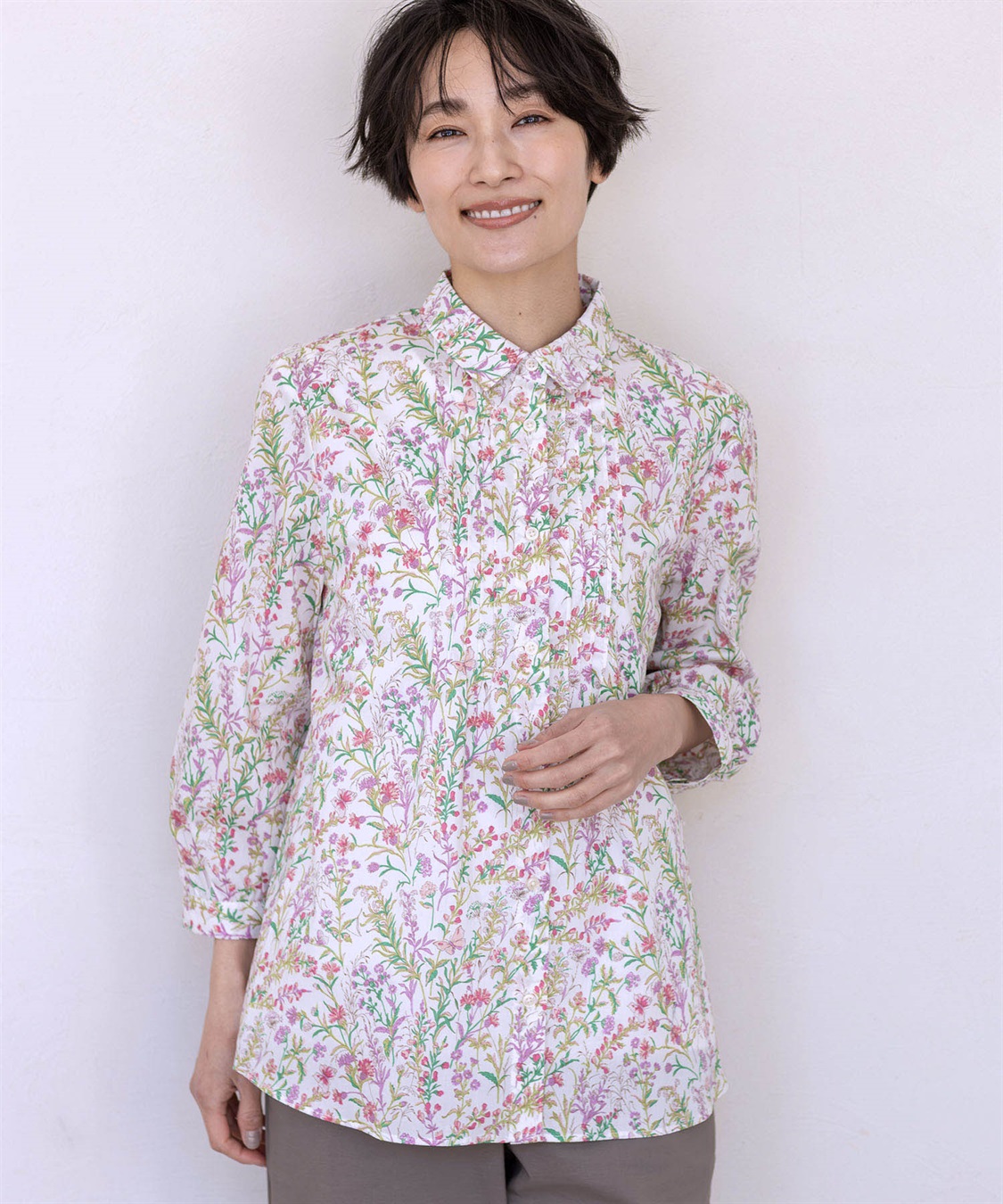 DECOY リバティプリントピンタックブラウス_sub_14