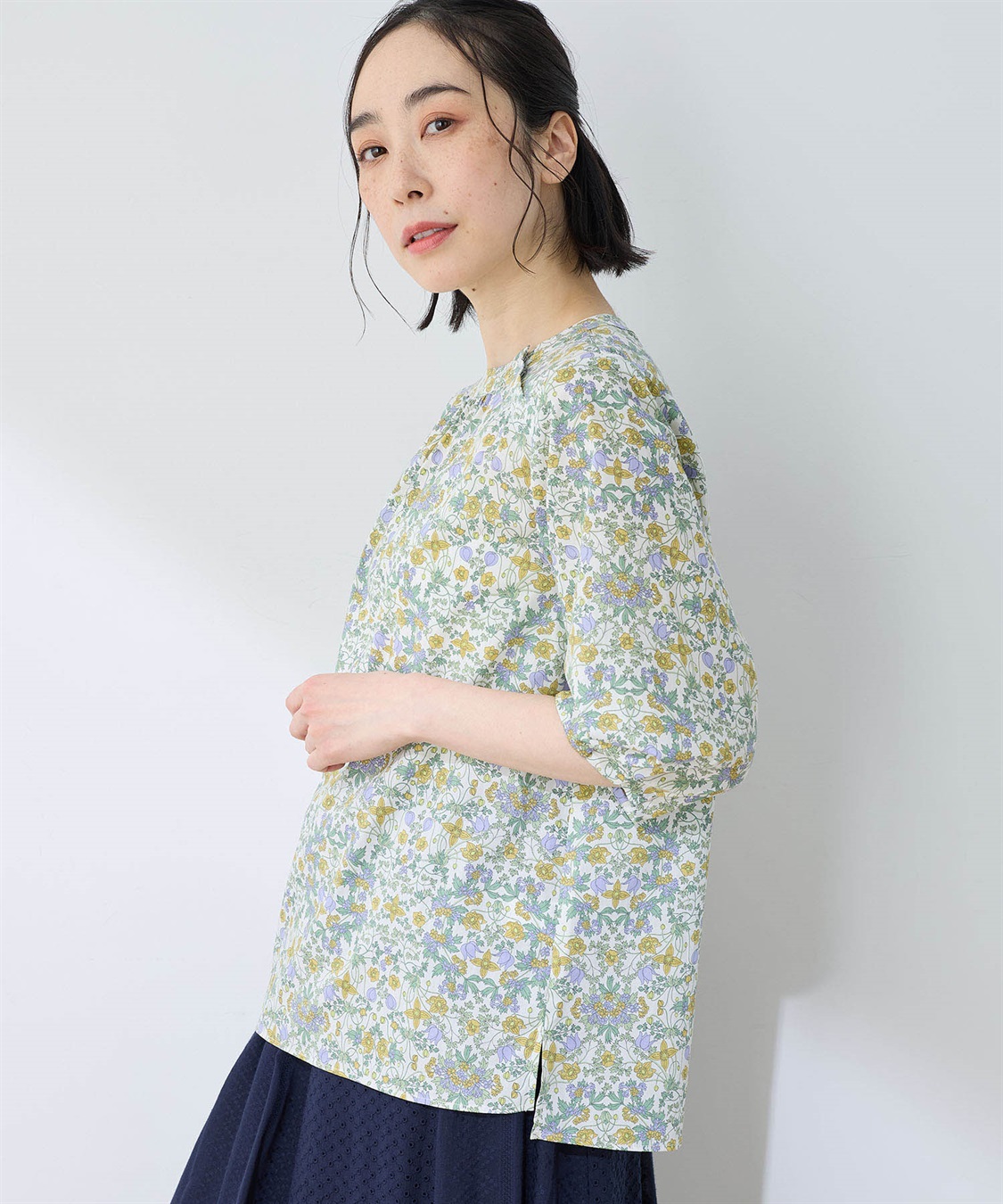 DECOY リバティプリントボリュームスリーブブラウス_sub_8