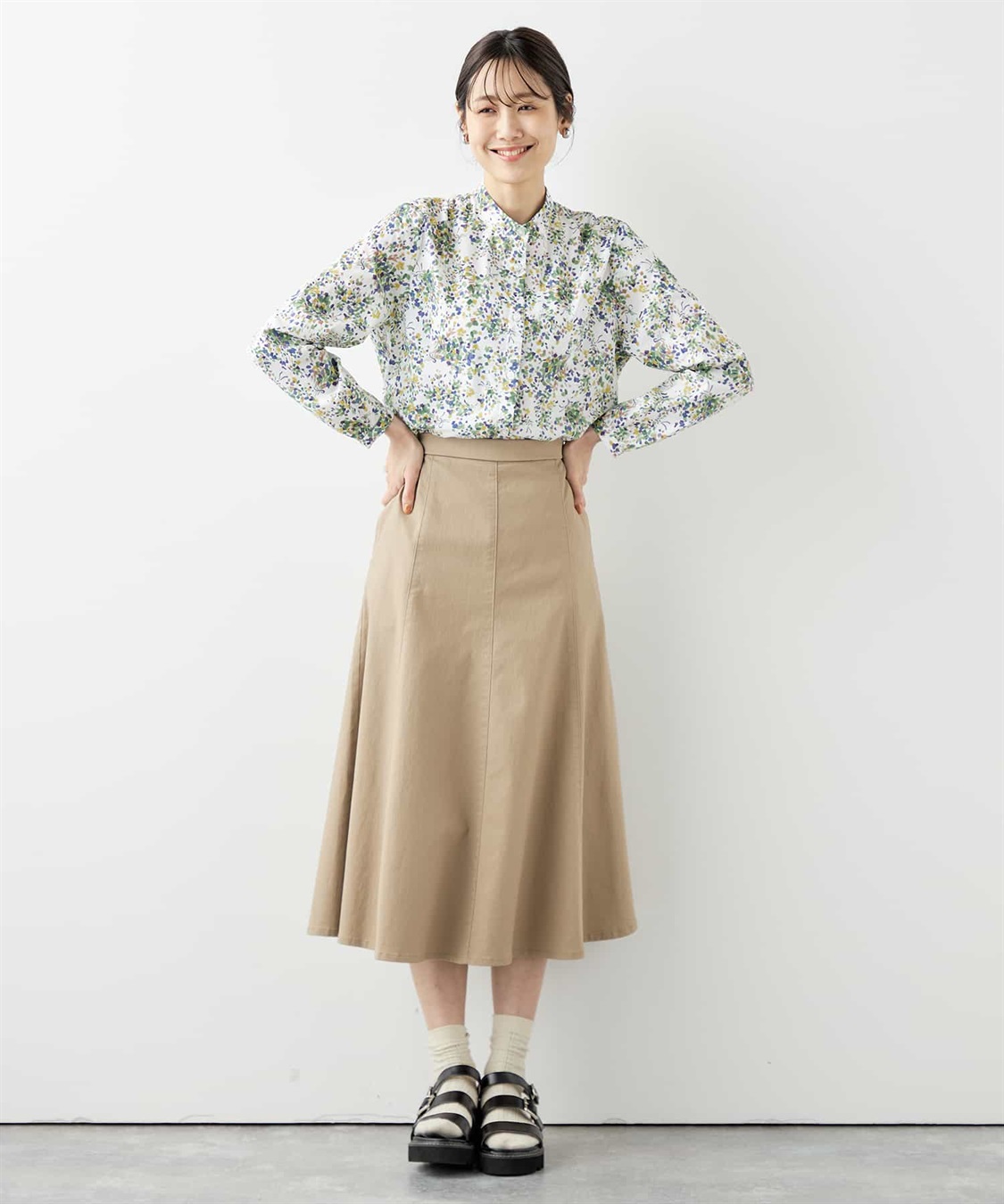 DECOY 花柄スキッパーブラウス_sub_12