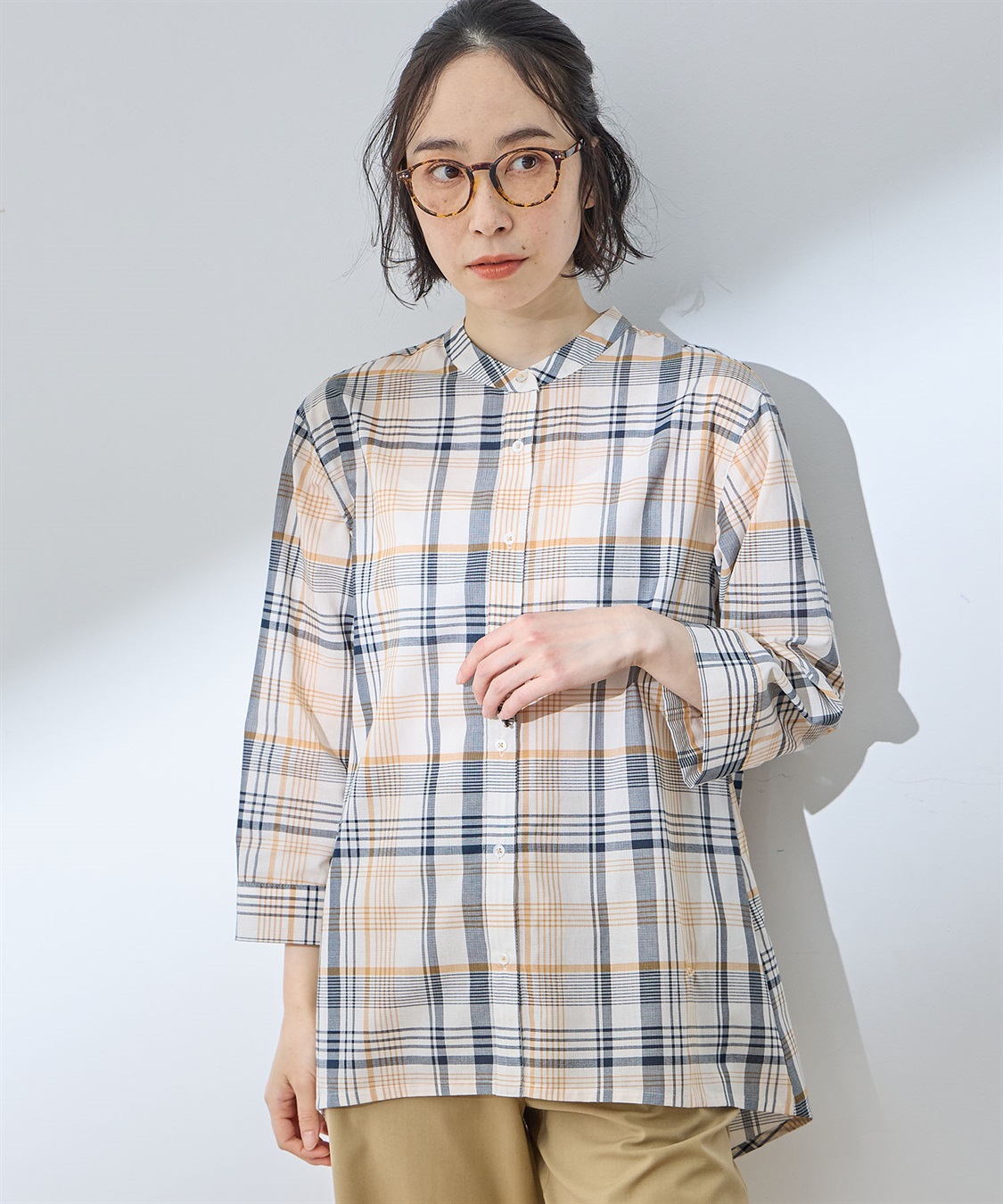 DECOY 【シワになりにくい】タックブラウス_sub_1