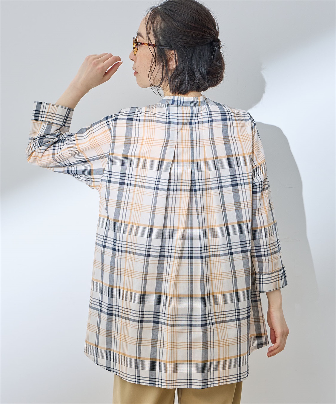 DECOY 【シワになりにくい】タックブラウス_sub_2