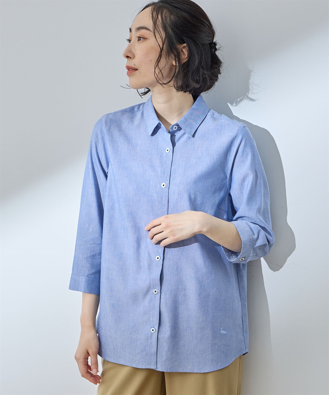 DECOY 【シワになりにくい】ロールアップシャツ_sub_9