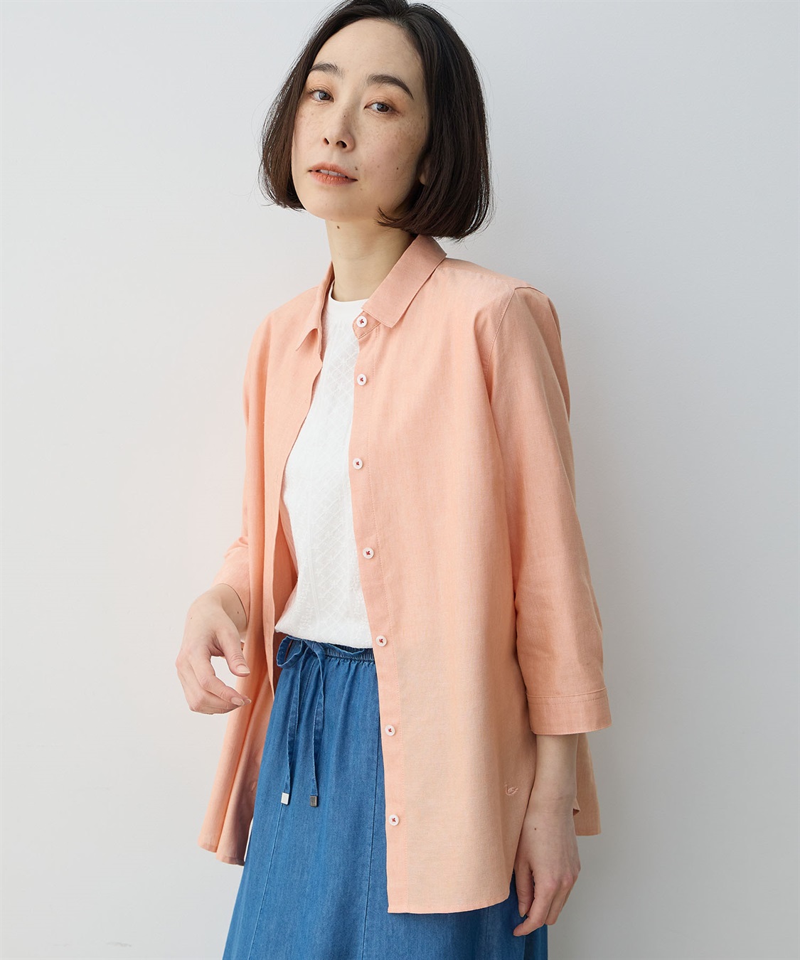 DECOY 【シワになりにくい】ロールアップシャツ_sub_14