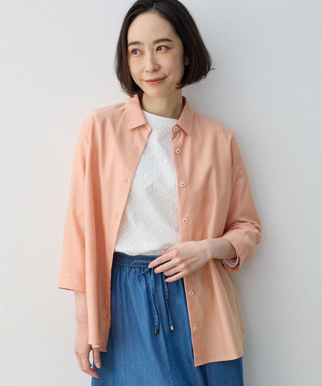 DECOY 【シワになりにくい】ロールアップシャツ_sub_15