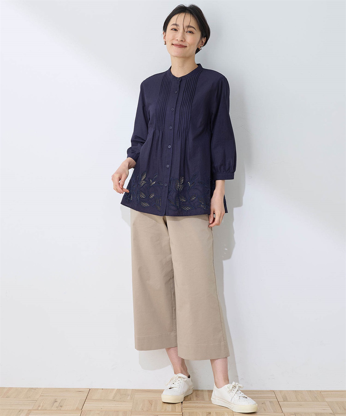 DECOY インド綿ピンタック刺しゅうブラウス_sub_17