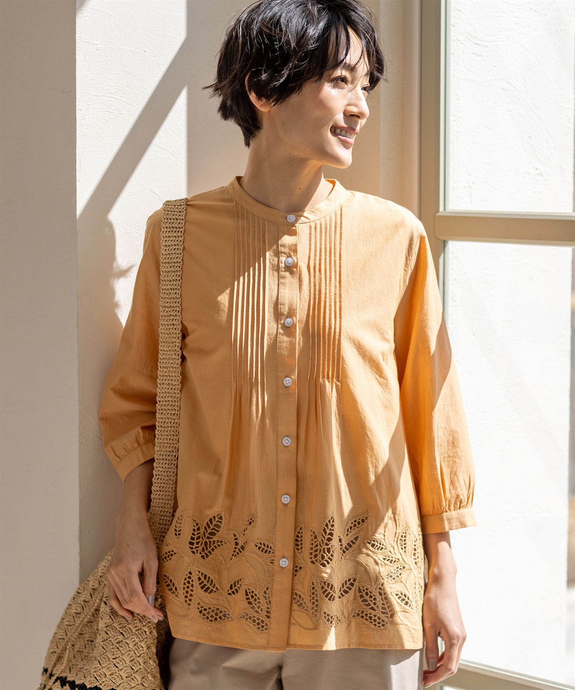 DECOY インド綿ピンタック刺しゅうブラウス_sub_18