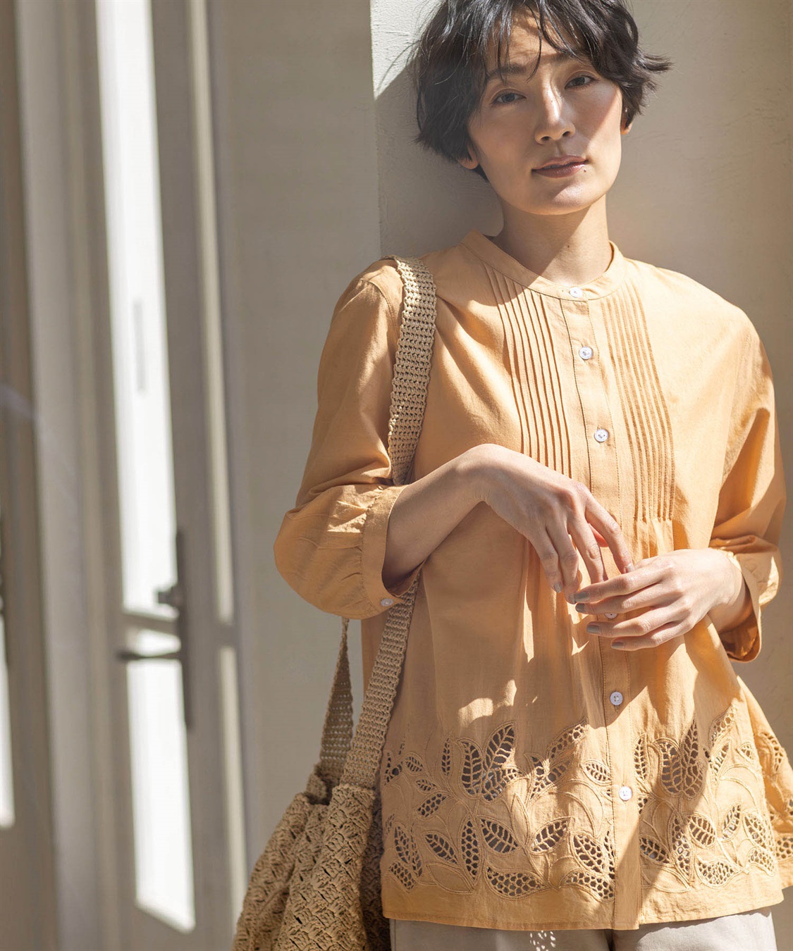 DECOY インド綿ピンタック刺しゅうブラウス_sub_19