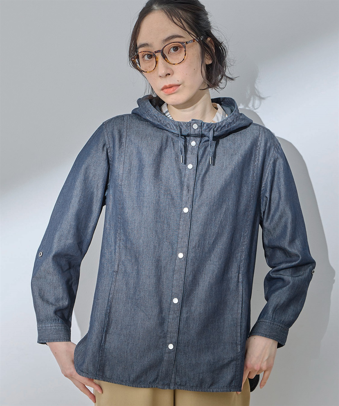 DECOY デニムフードシャツ_sub_1