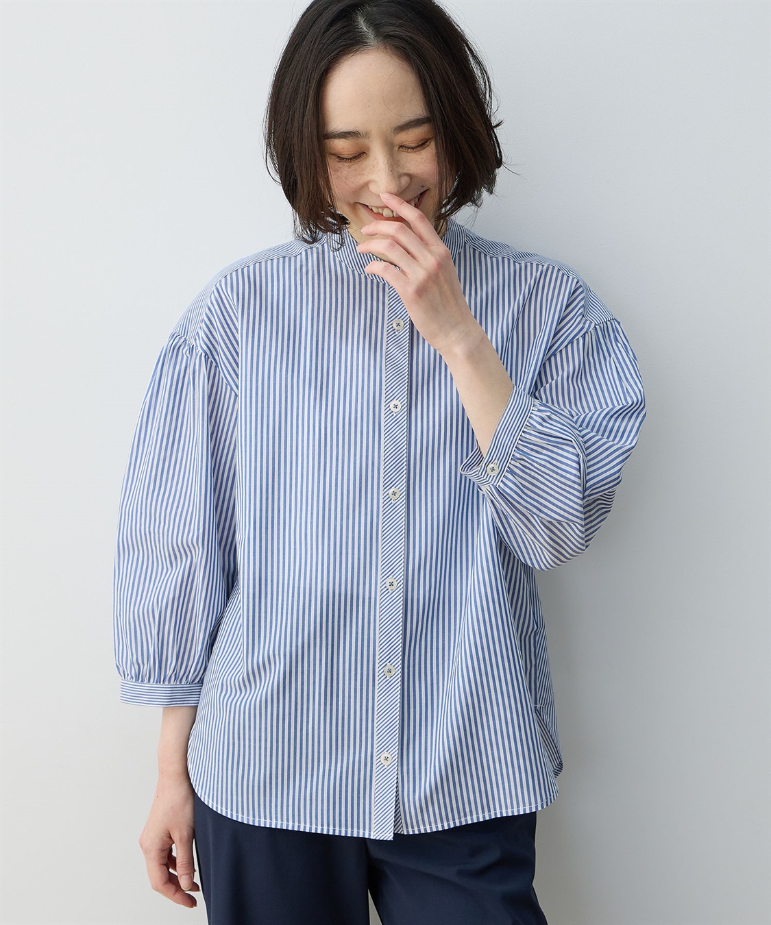 DECOY ストライプ切替シャツ_sub_1