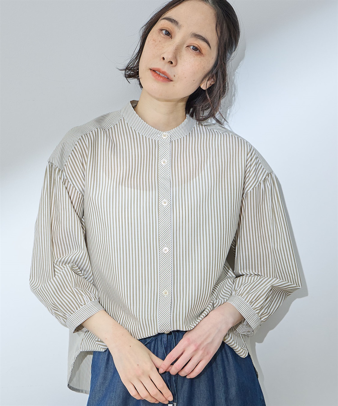 DECOY ストライプ切替シャツ_sub_8