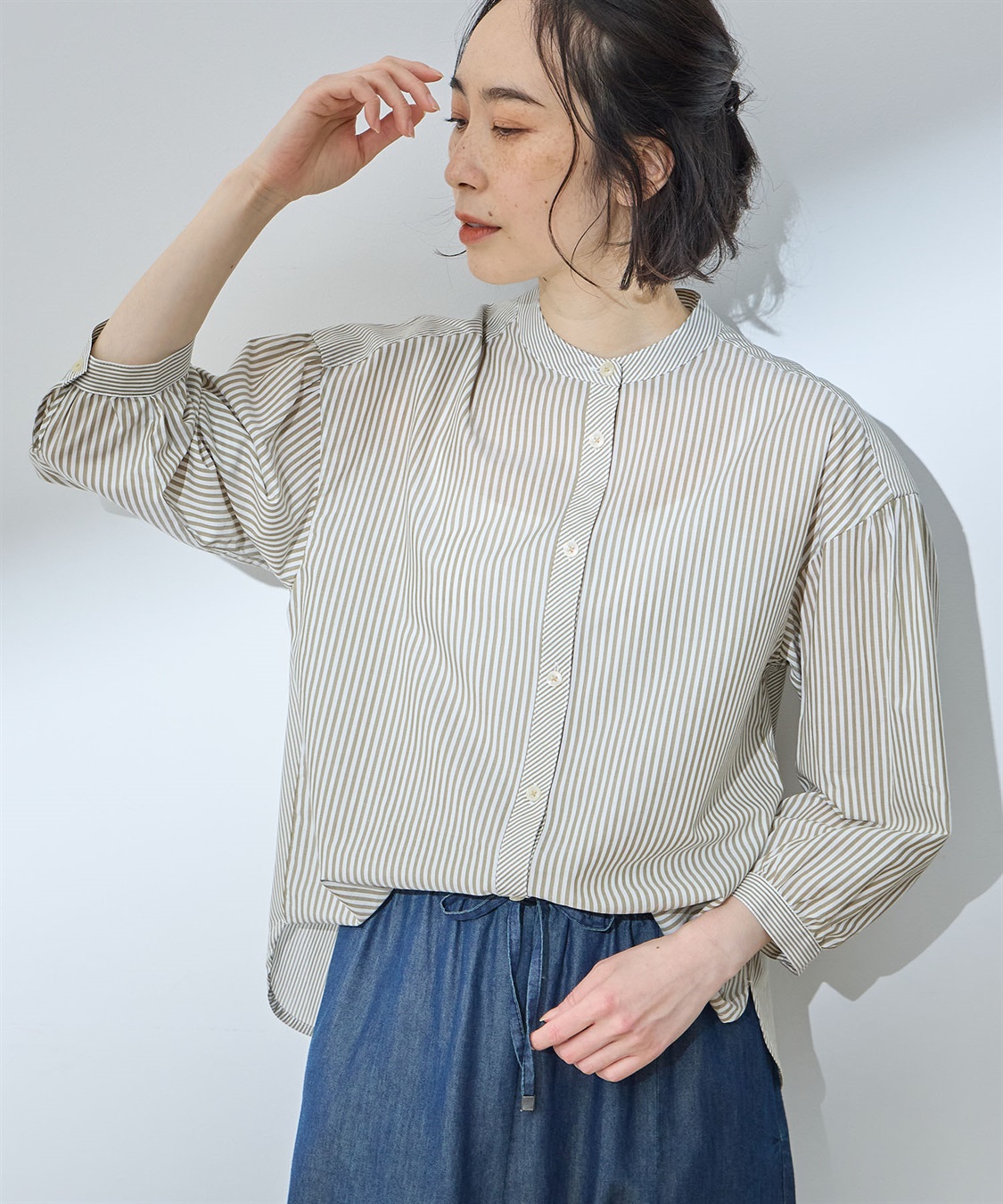 DECOY ストライプ切替シャツ_sub_9