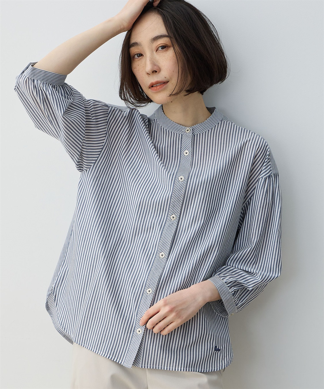 DECOY ストライプ切替シャツ_sub_12