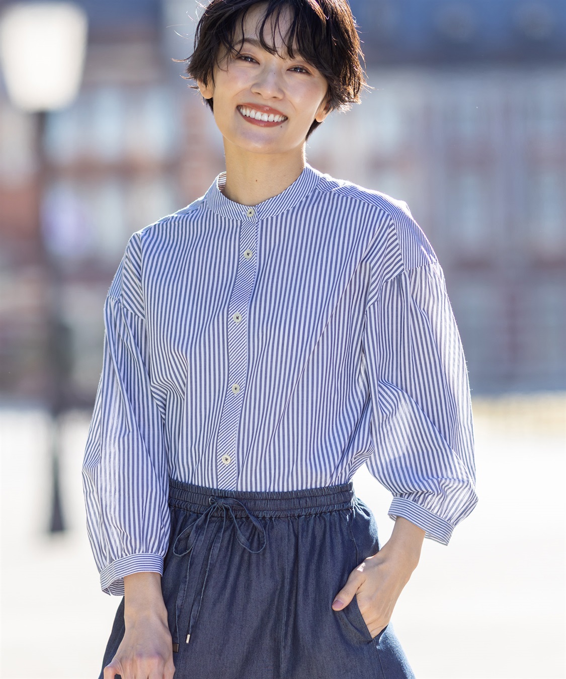 DECOY ストライプ切替シャツ_sub_13