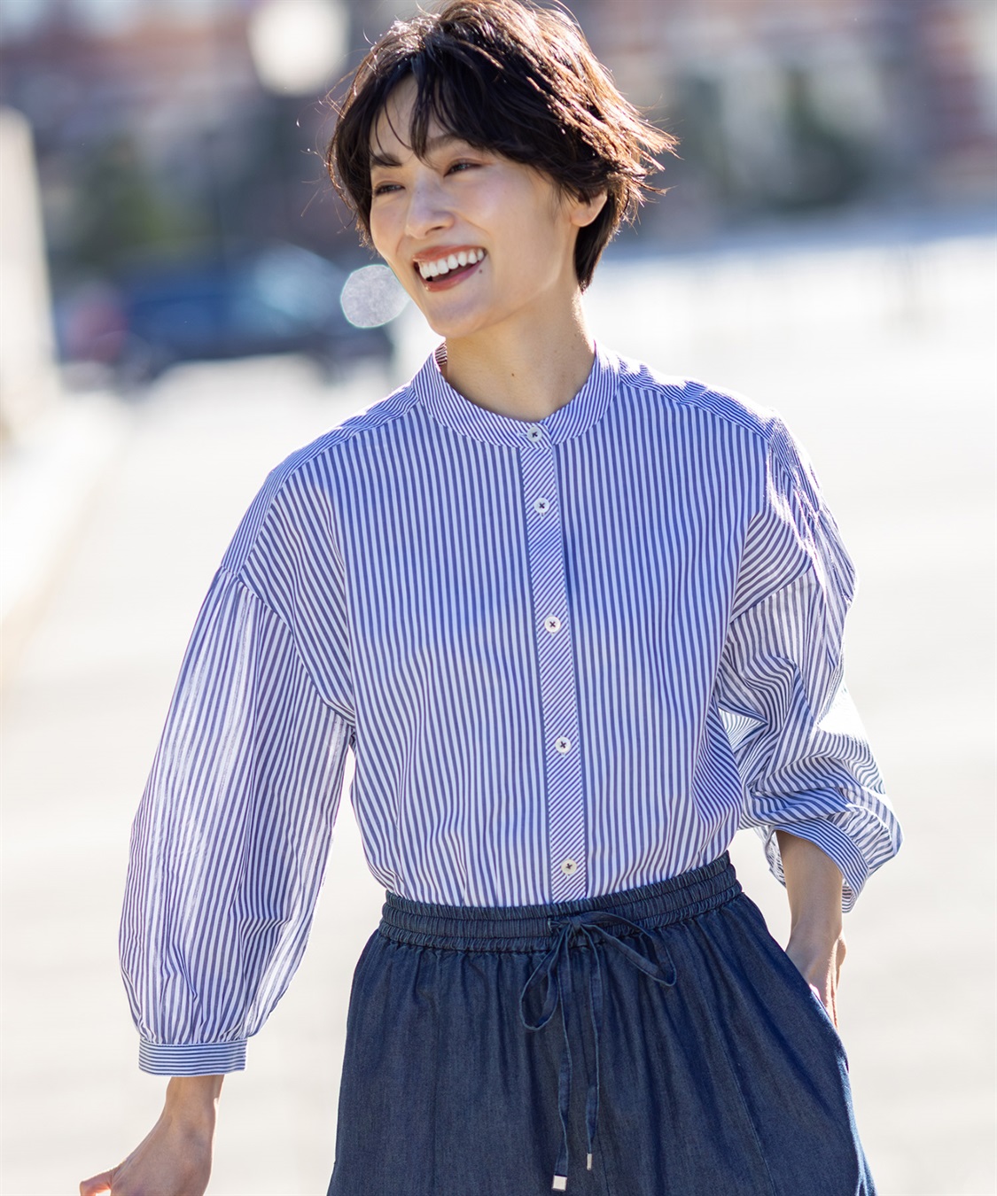 DECOY ストライプ切替シャツ_sub_14